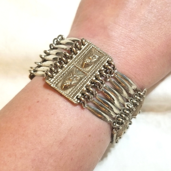 MCM MAYAN MASK Sterling Silver Bracelet 55.04 grams - Picture 7 of 7